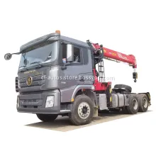 12tons 14tons Tractor Head 6X4 10Wheels Shacman Tractor Truck with Straight Boom Crane